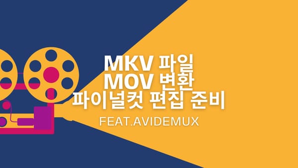 MKV 파일 MOV 로 변환해서 파이널컷 가져오기 - Avidemux